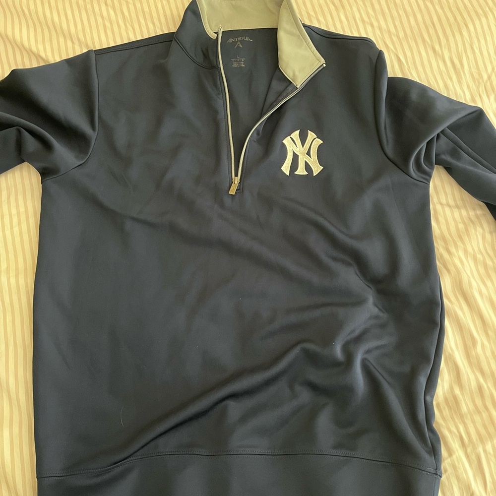 Antigua Men's Navy Zip-Up Sweater